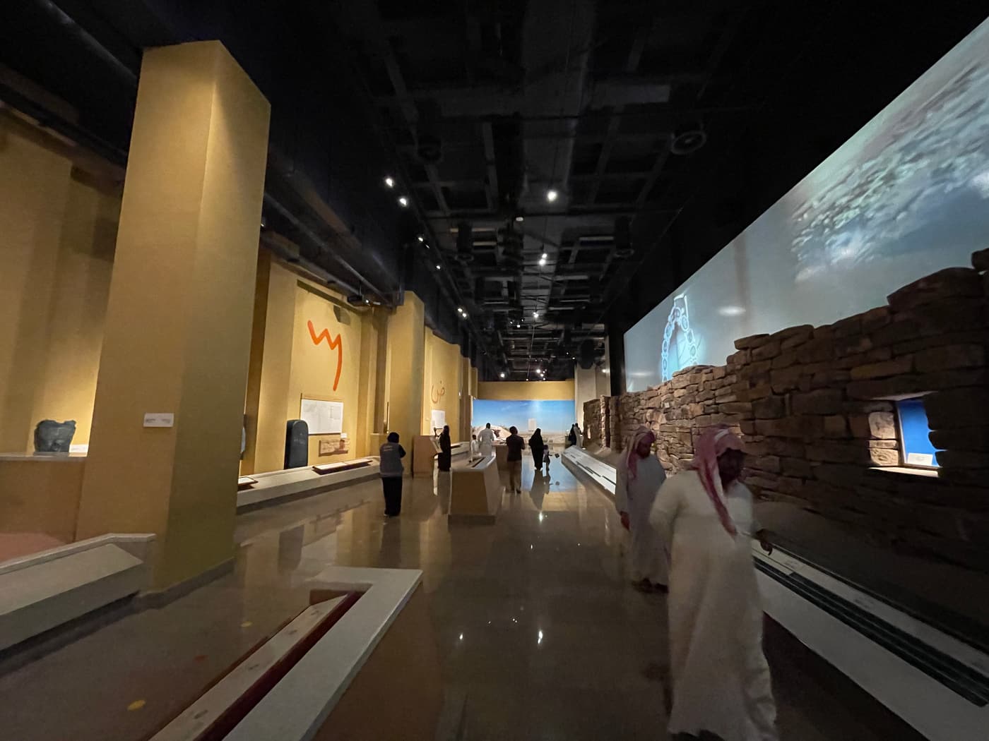 A long gallery inside the National Museum of Saudi Arabia