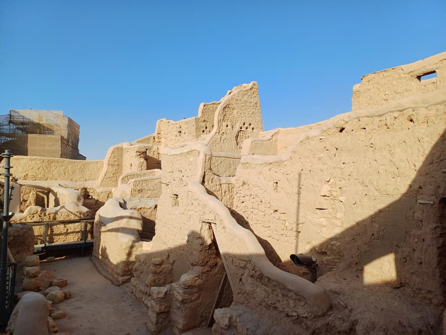 Mud-brick walls and towers in the At-Turaif district of Diriyah